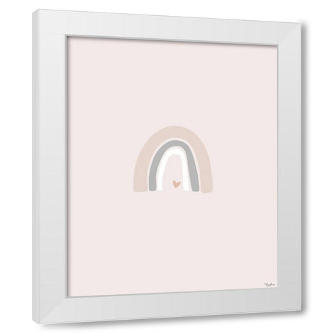 Rose Grey Rainbow White Modern Wood Framed Art Print by Louise, Gigi