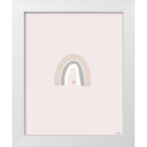 Rose Grey Rainbow White Modern Wood Framed Art Print by Louise, Gigi