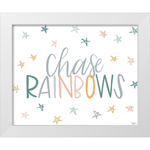 Chase Rainbows White Modern Wood Framed Art Print by Louise, Gigi