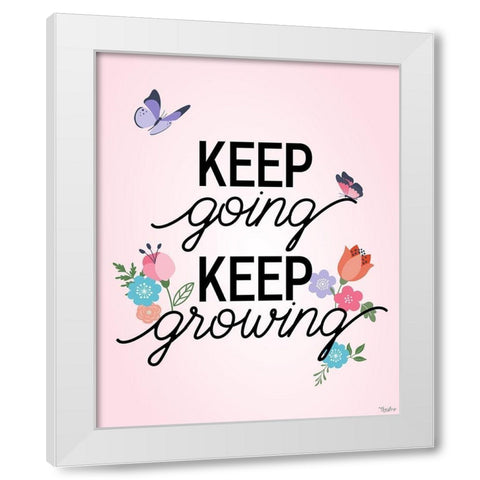 Keep Growing Butterflies White Modern Wood Framed Art Print by Louise, Gigi