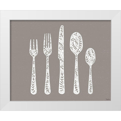 Utensils White Modern Wood Framed Art Print by Louise, Gigi
