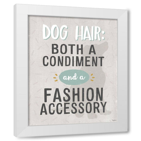 Dog Hair White Modern Wood Framed Art Print by Louise, Gigi