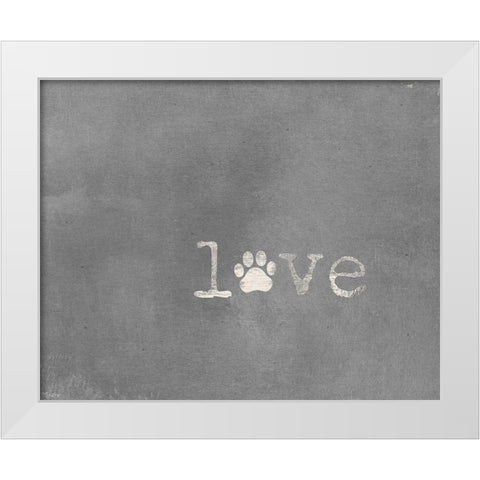 Love Paw Print White Modern Wood Framed Art Print by Louise, Gigi