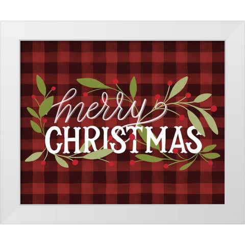 Christmas Plaid White Modern Wood Framed Art Print by Louise, Gigi