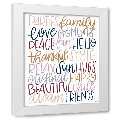 Fun Words White Modern Wood Framed Art Print by Louise, Gigi