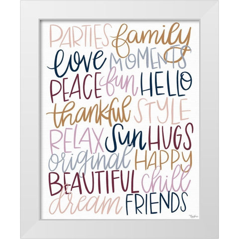 Fun Words White Modern Wood Framed Art Print by Louise, Gigi