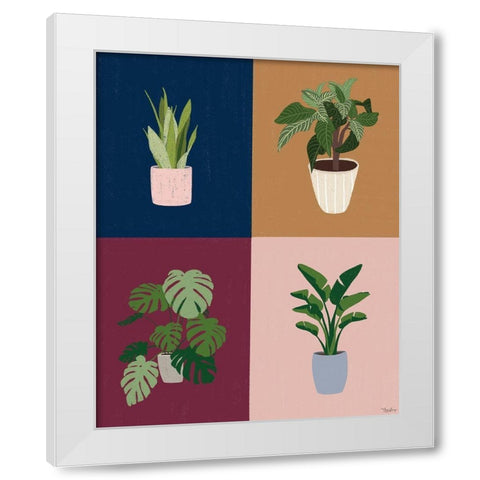 Four Plants White Modern Wood Framed Art Print by Louise, Gigi
