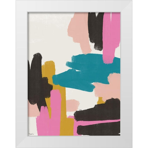 Pink Abstract 2 White Modern Wood Framed Art Print by Louise, Gigi