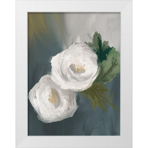 White Painted Flowers White Modern Wood Framed Art Print by Louise, Gigi