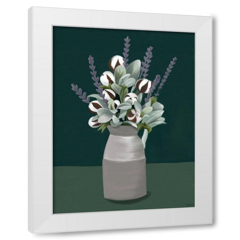 Cotton And Lavender White Modern Wood Framed Art Print by Louise, Gigi
