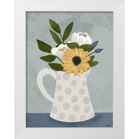 Flowers 3 White Modern Wood Framed Art Print by Louise, Gigi