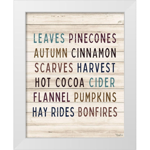 Autumn Words White Modern Wood Framed Art Print by Louise, Gigi