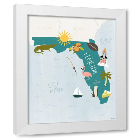 Florida Icons White Modern Wood Framed Art Print by Louise, Gigi