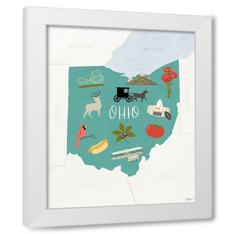 Ohio Icons White Modern Wood Framed Art Print by Louise, Gigi