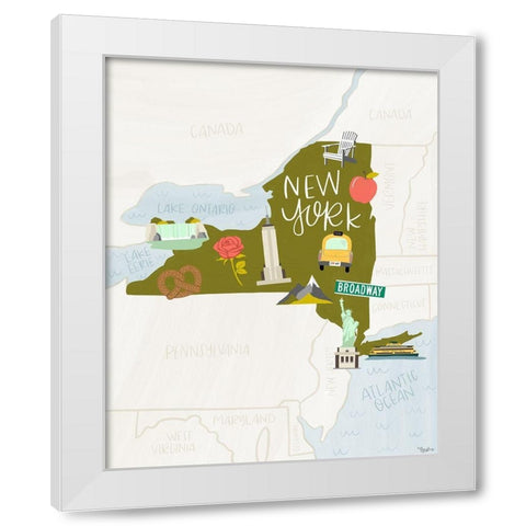 New York Icons White Modern Wood Framed Art Print by Louise, Gigi