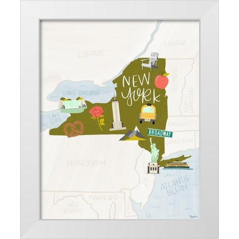 New York Icons White Modern Wood Framed Art Print by Louise, Gigi