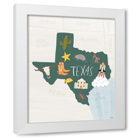Texas Icons 2 White Modern Wood Framed Art Print by Louise, Gigi