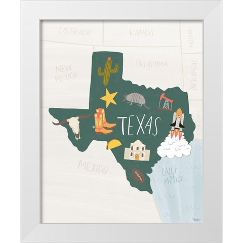 Texas Icons 2 White Modern Wood Framed Art Print by Louise, Gigi