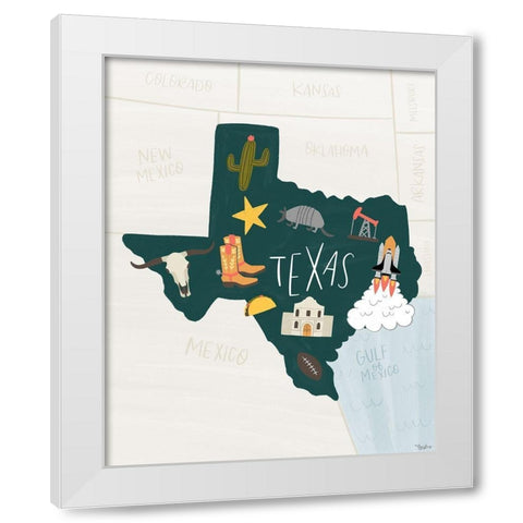 Texas Icons White Modern Wood Framed Art Print by Louise, Gigi