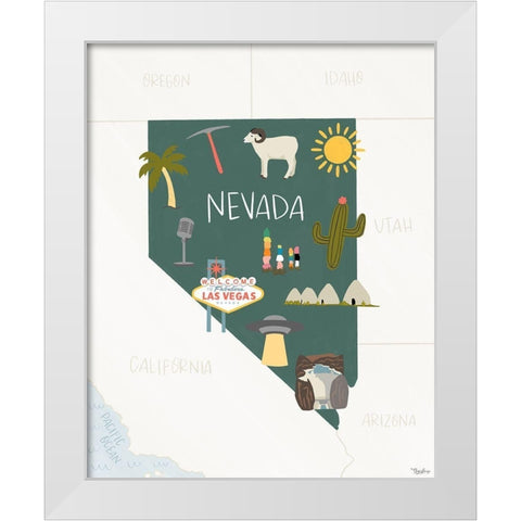 Nevada Icons White Modern Wood Framed Art Print by Louise, Gigi
