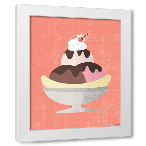 Banana Split White Modern Wood Framed Art Print by Louise, Gigi