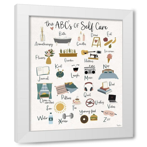 ABC Self Care White Modern Wood Framed Art Print by Louise, Gigi