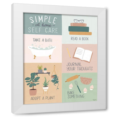 At Home Self Care 3 White Modern Wood Framed Art Print by Louise, Gigi