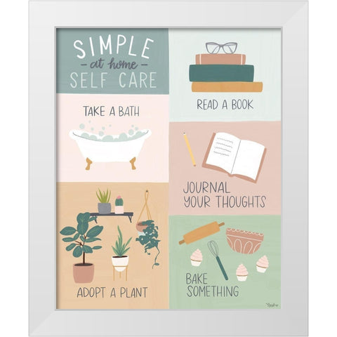 At Home Self Care 3 White Modern Wood Framed Art Print by Louise, Gigi