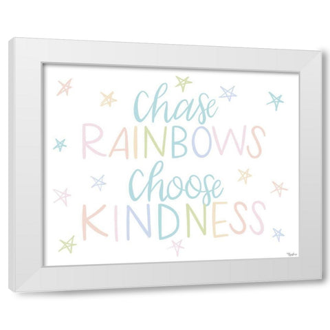 Chase Rainbows Pastel White Modern Wood Framed Art Print by Louise, Gigi