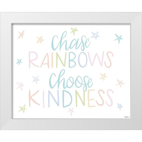 Chase Rainbows Pastel White Modern Wood Framed Art Print by Louise, Gigi