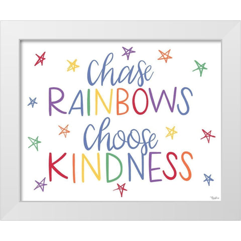 Chase Rainbows Traditional White Modern Wood Framed Art Print by Louise, Gigi