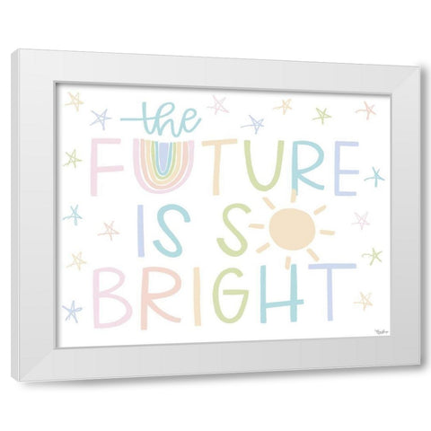 Future Bright Pastel White Modern Wood Framed Art Print by Louise, Gigi
