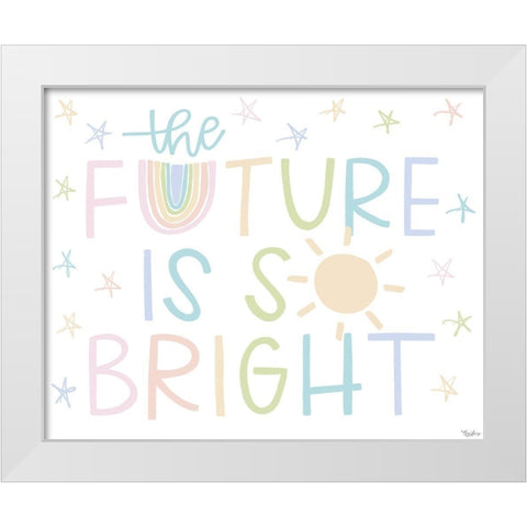Future Bright Pastel White Modern Wood Framed Art Print by Louise, Gigi