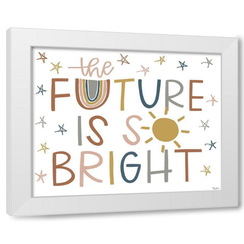 Future Bright Fall White Modern Wood Framed Art Print by Louise, Gigi