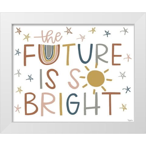 Future Bright Fall White Modern Wood Framed Art Print by Louise, Gigi