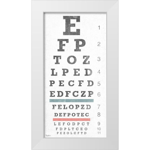 Eye Chart White Modern Wood Framed Art Print by Louise, Gigi