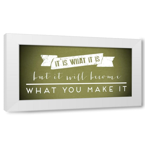 Make It Green White Modern Wood Framed Art Print by Louise, Gigi