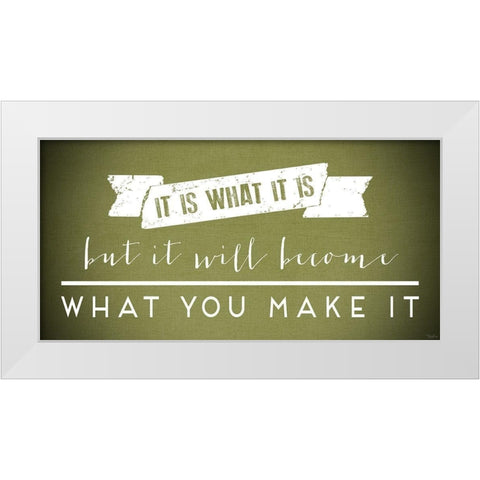 Make It Green White Modern Wood Framed Art Print by Louise, Gigi