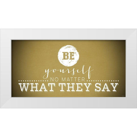 Yourself Yellow White Modern Wood Framed Art Print by Louise, Gigi