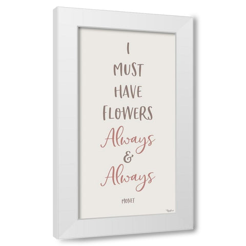 Flowers Always White Modern Wood Framed Art Print by Louise, Gigi