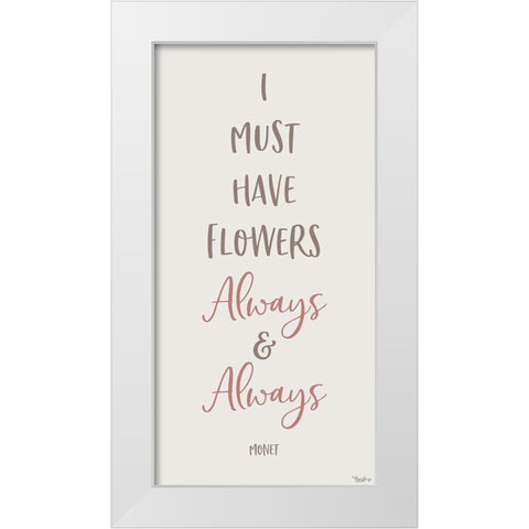 Flowers Always White Modern Wood Framed Art Print by Louise, Gigi