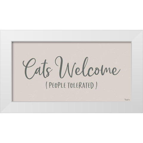 Cats Welcome White Modern Wood Framed Art Print by Louise, Gigi