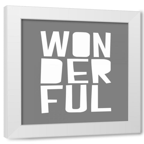 Wonderful GREY White Modern Wood Framed Art Print by Louise, Gigi