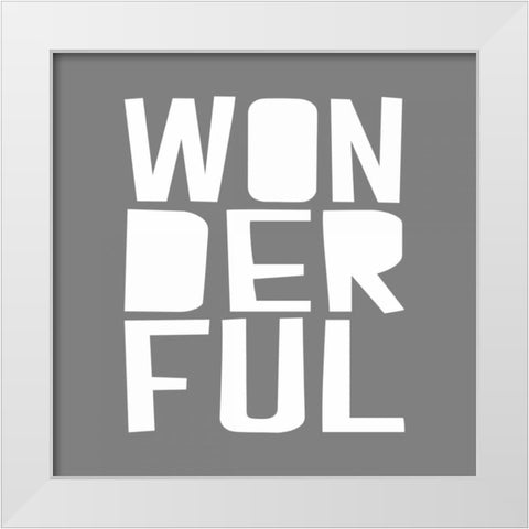 Wonderful GREY White Modern Wood Framed Art Print by Louise, Gigi