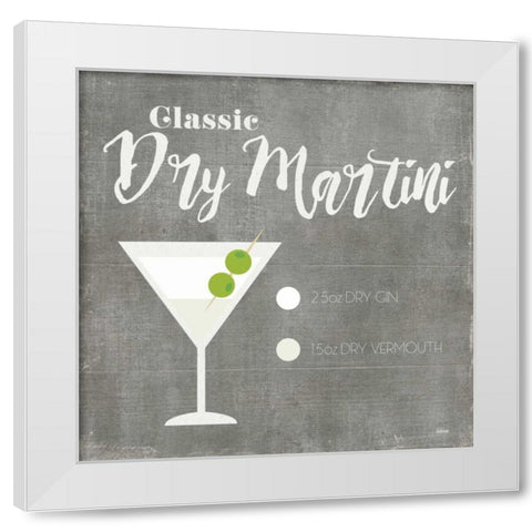 Martini White Modern Wood Framed Art Print by Louise, Gigi