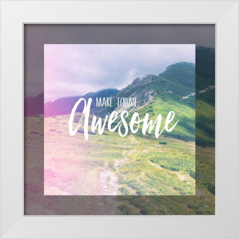 Today Awesome White Modern Wood Framed Art Print by Louise, Gigi