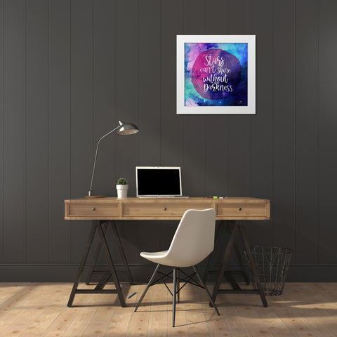 Shinning Stars White Modern Wood Framed Art Print by Louise, Gigi
