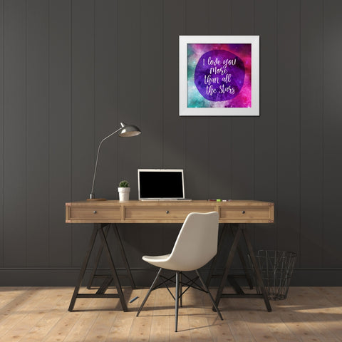 Starry Loved White Modern Wood Framed Art Print by Louise, Gigi