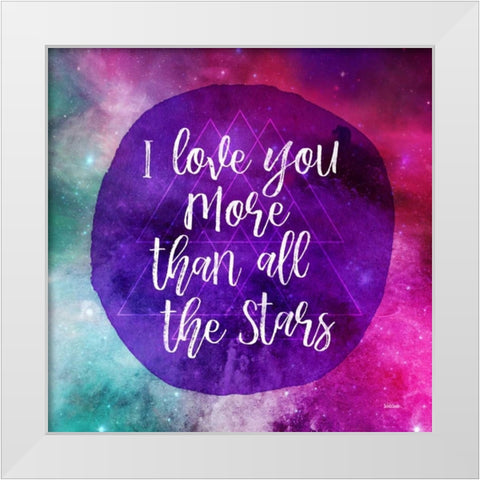 Starry Loved White Modern Wood Framed Art Print by Louise, Gigi