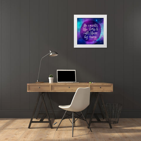 Counting Stars White Modern Wood Framed Art Print by Louise, Gigi